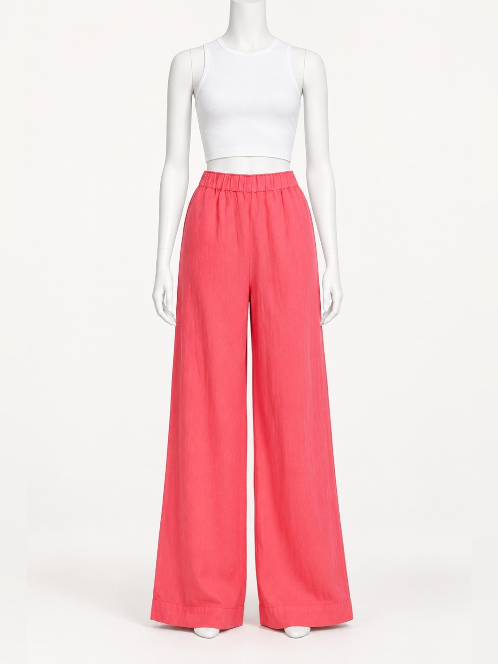 Victoria's Secret Coral Wide-Leg High-Waist Pants